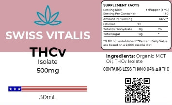 Swiss Vitalis THCv 500mg Isolate Oil - Headshop.com