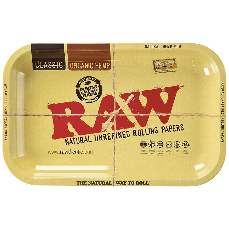 Raw Aluminum High Sided Rolling Tray - 11" x 7" - Headshop.com