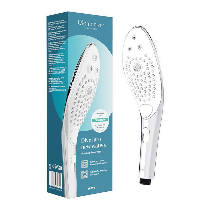 Womanizer Wave Shower Head Masturbator Chrome - Headshop.com
