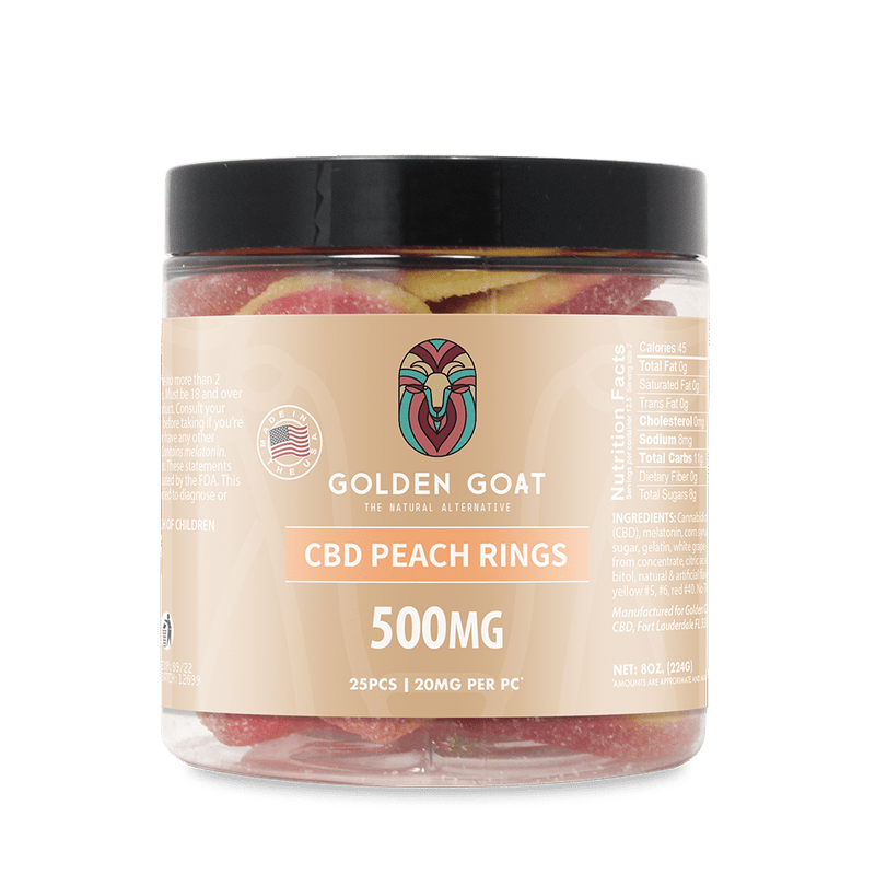 CBD Gummies 500MG - Peach Rings - Headshop.com