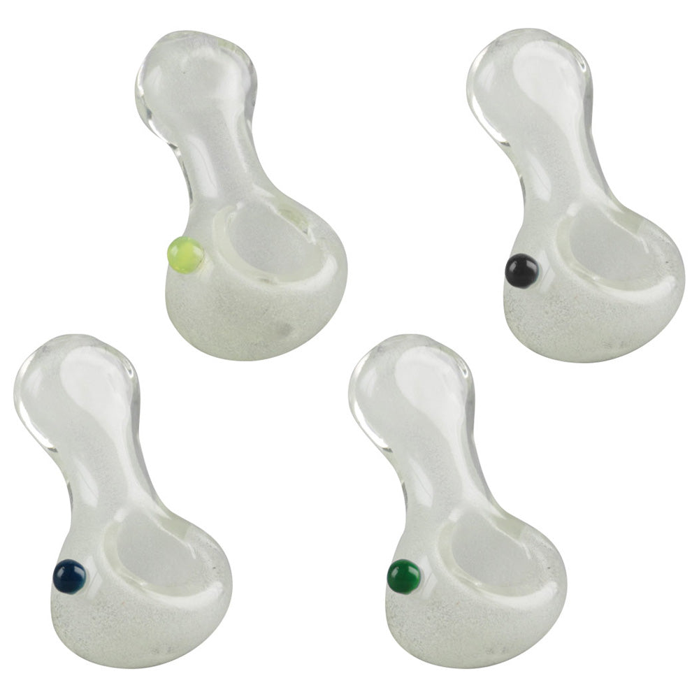 Glow Spoon Hand Pipe - Pinch Tip w Marble - 3" / Colors Vary - Headshop.com