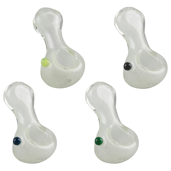 Glow Spoon Hand Pipe - Pinch Tip w Marble - 3" / Colors Vary - Headshop.com