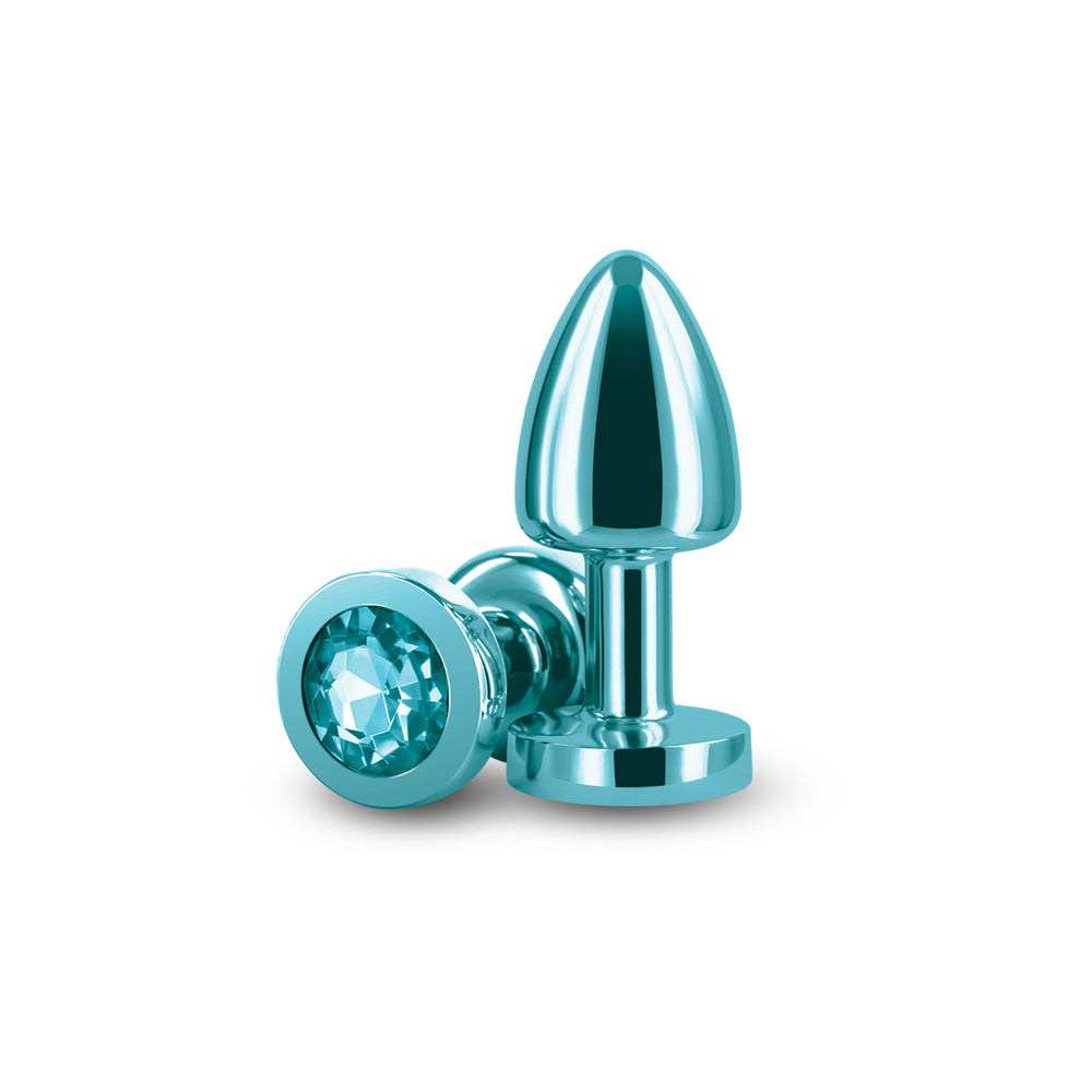 Rear Assets Petite Metal Anal Plug Teal - Headshop.com