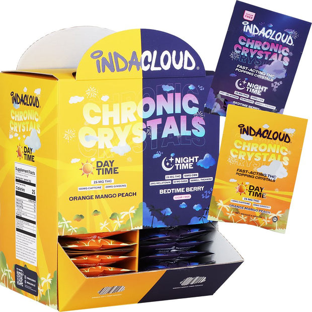 60CT DISPLAY - Indacloud THC Day & Night Chronic Crystals - 25mg / 6g - Headshop.com