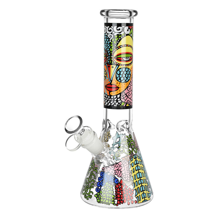 Abstract Art Beaker Water Pipe - 9.75"/14mm F/Designs Vary - Headshop.com