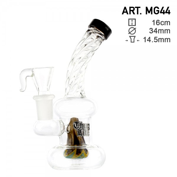 Thug Life | 6" Bubbler Shaped Rasta Water Pipe - Headshop.com