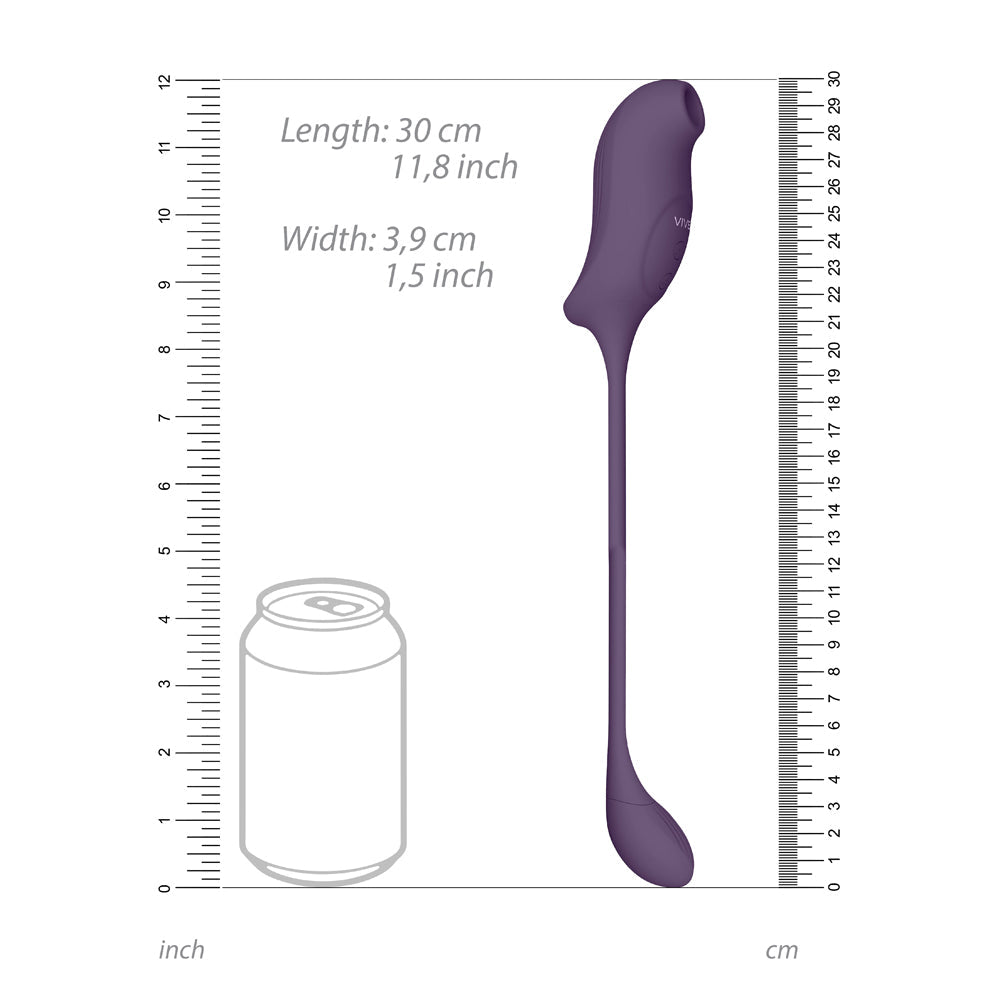 VIVE QUINO Rechargeable Air Wave & Vibrating Silicone Egg Vibrator Purple - Headshop.com