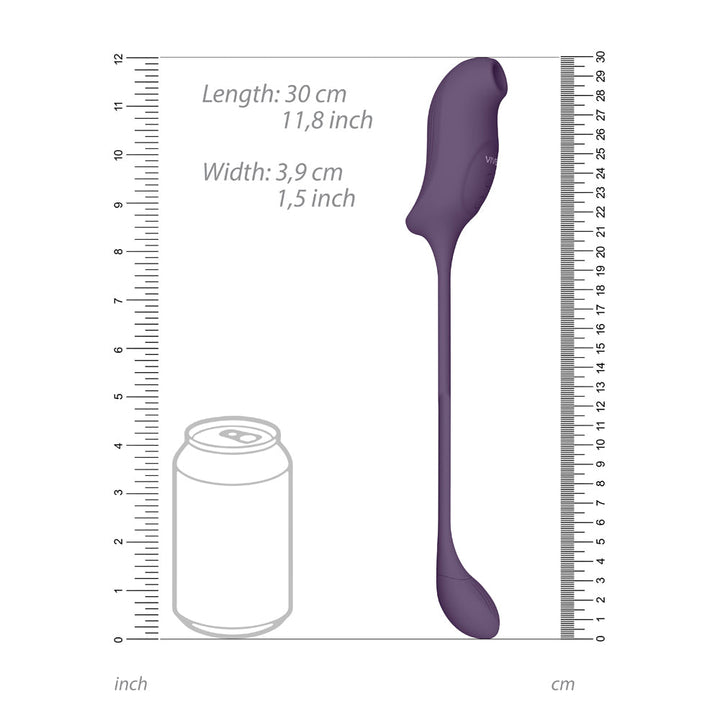 VIVE QUINO Rechargeable Air Wave & Vibrating Silicone Egg Vibrator Purple - Headshop.com