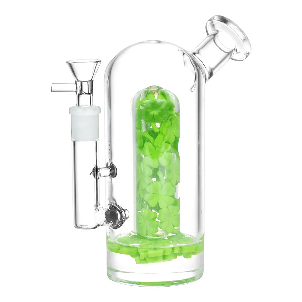 Lucky Clover Glass Water Pipe - 7.75" / 14mm F - Headshop.com