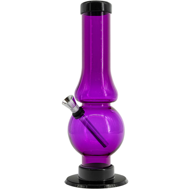 JM Enterprises  6-9" Acrylic Straight Tube Bubble Flare Bong - Multiple Colors