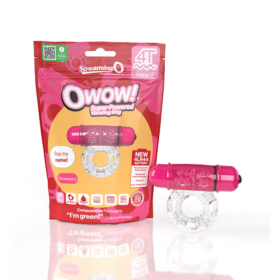 Screaming O 4T OWow Vibrating Cockring Strawberry - Headshop.com