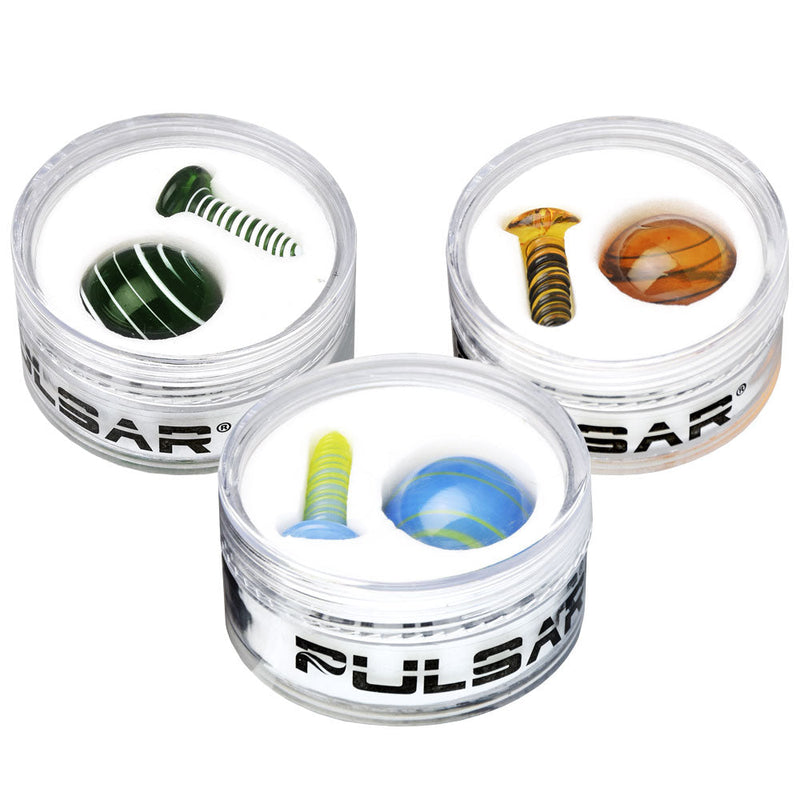 Pulsar Terp Slurper Screw & Marble Set - 2pc / Colors Vary - Headshop.com