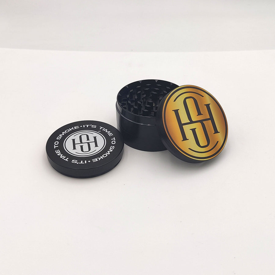High Society - 4 PC 63mm Ceramic Teflon Coated Grinder - Gold - Headshop.com