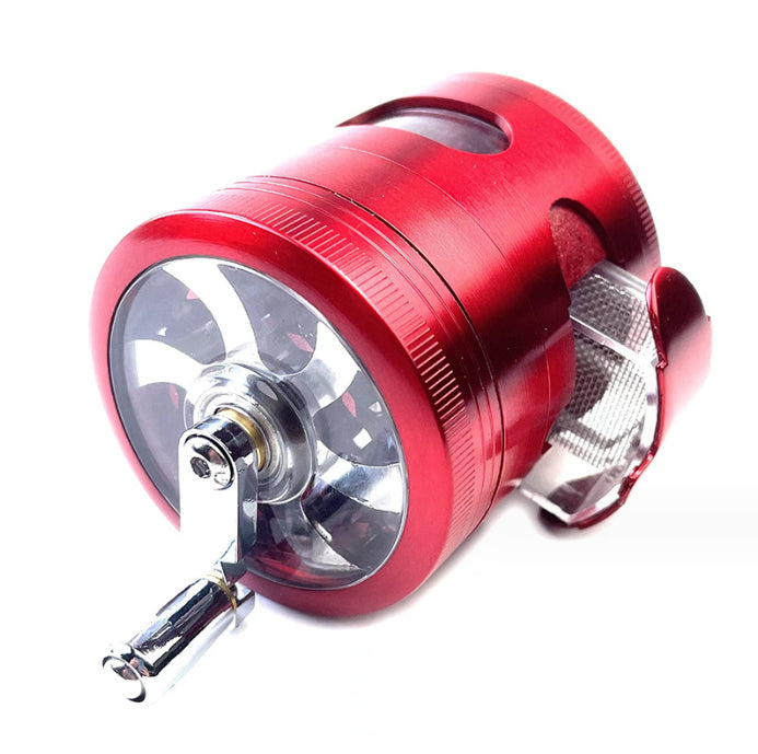 Cloud 8  Hand Crank Grinder with Chamber Window, Collection Drawer 2.5 4 Piece - Headshop.com