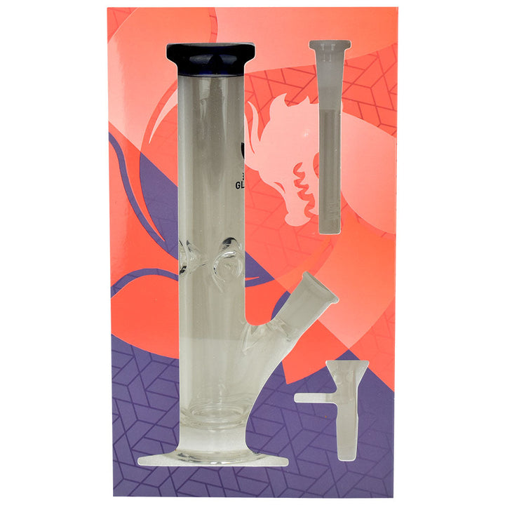 Glass House Pinched Straight Tube Glass Waterpipe - 7.75" / 14mm F / Colors Vary - Headshop.com