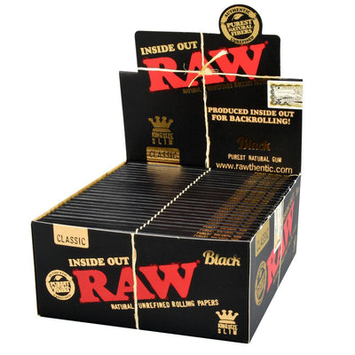 RAW Black Inside Out Rolling Papers | Kingsize Slim - Headshop.com