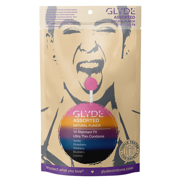 Glyde Ultra Natural Flavor Condom 10pk Asst - Headshop.com