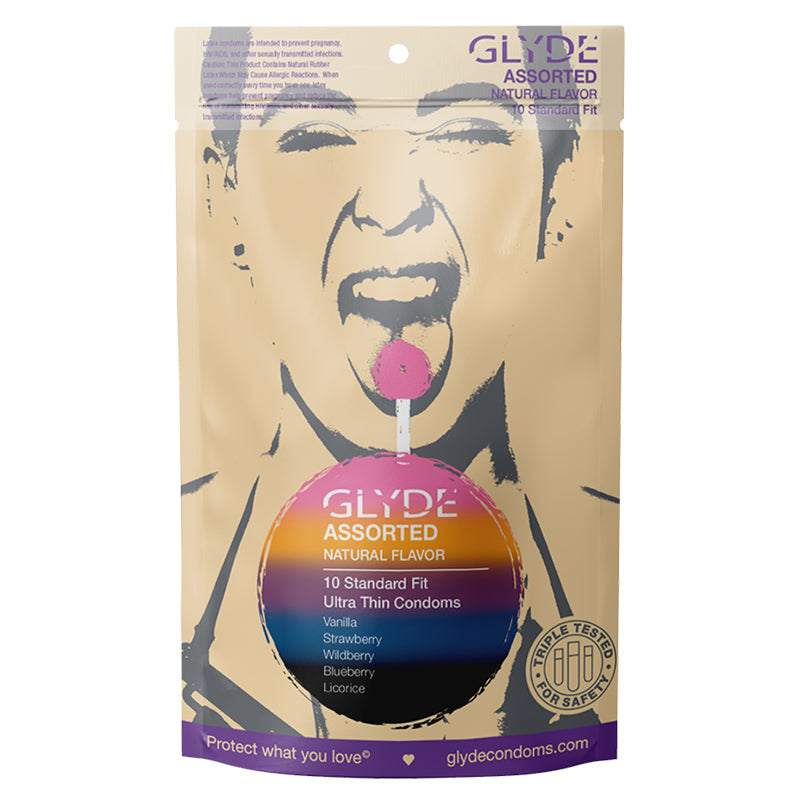Glyde Ultra Natural Flavor Condom 10pk Asst - Headshop.com