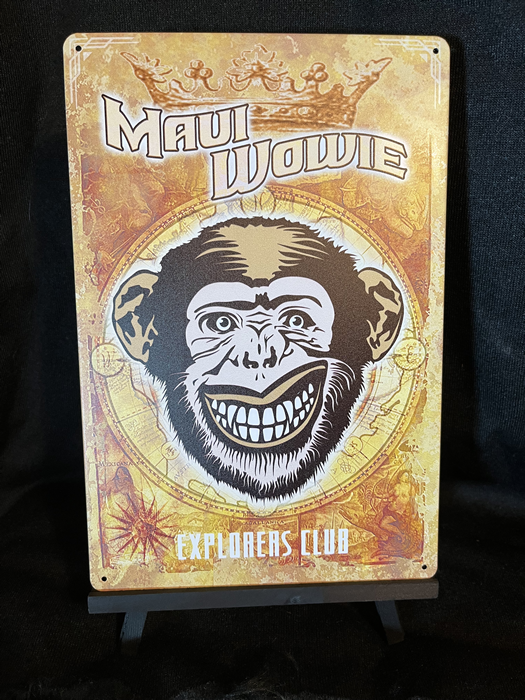 Maui Monkeyin Explorers Club 20 cm x 30 cm Aluminum Sign - Headshop.com