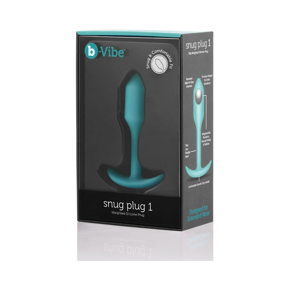 b-Vibe Snug Plug 1 Weighted Silicone Anal Plug Mint - Headshop.com