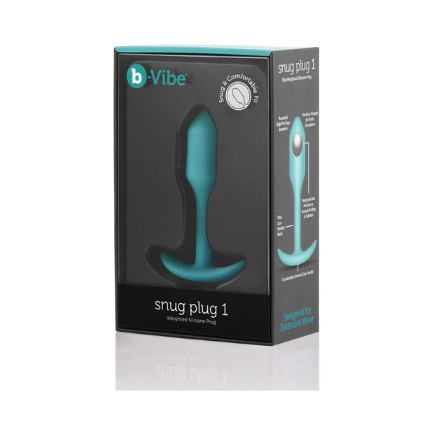 b-Vibe Snug Plug 1 Weighted Silicone Anal Plug Mint - Headshop.com
