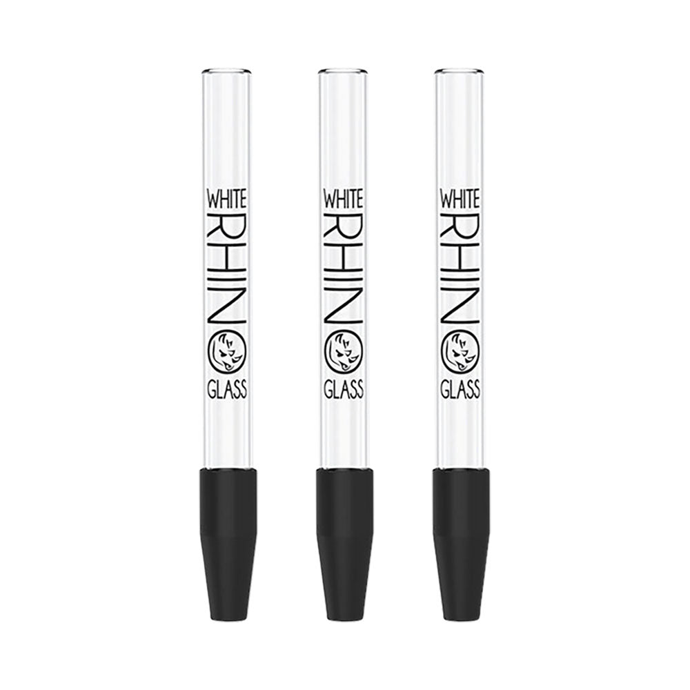 White Rhino Dab Straw w/ Silicone Cap | 5" | 25pc Display - Headshop.com