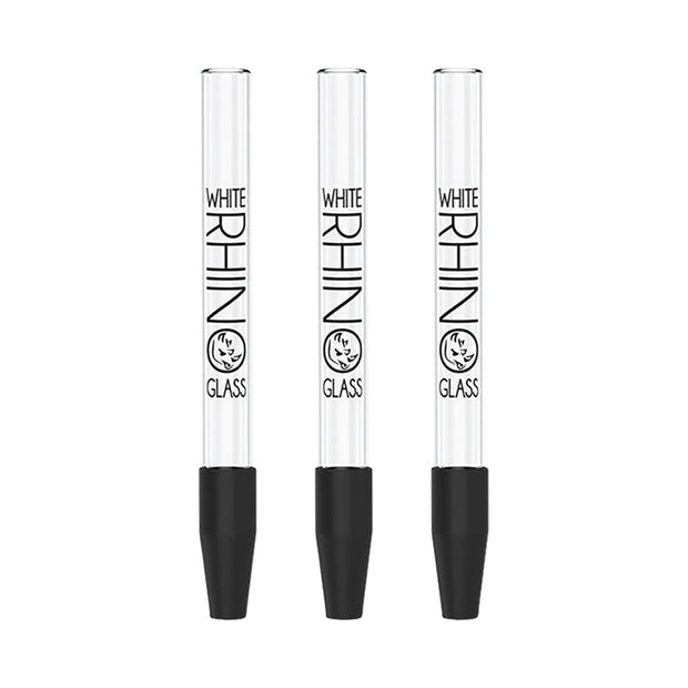 White Rhino Dab Straw w/ Silicone Cap | 5" | 25pc Display - Headshop.com