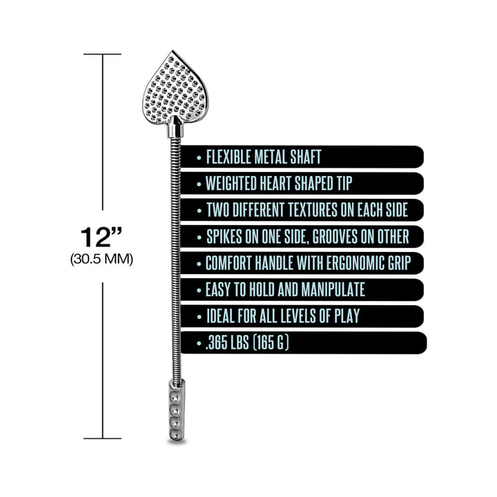 Nixie Metal Riding Crop Flaming Heart - Headshop.com