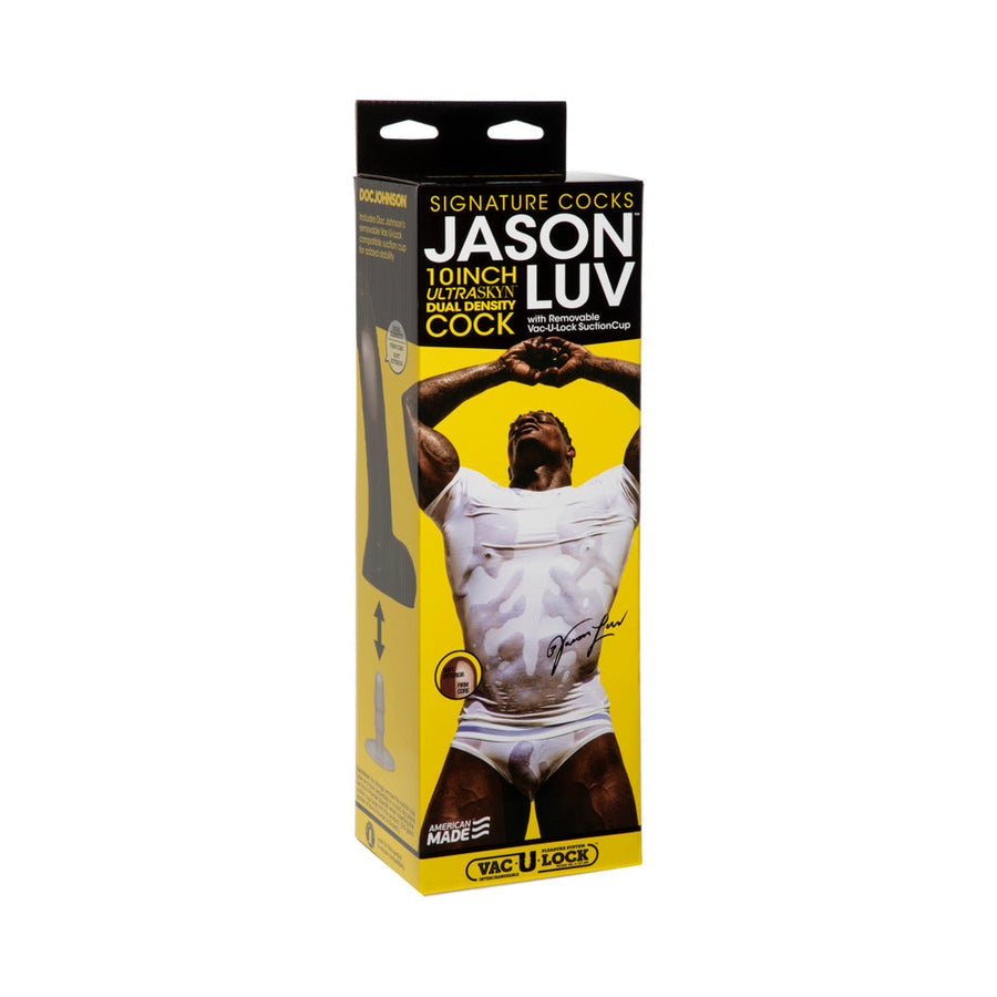 Jason Luv 10in ULTRASKYN Cock with Removable Vac-U-Lock Suction Cup Chocolate - Headshop.com