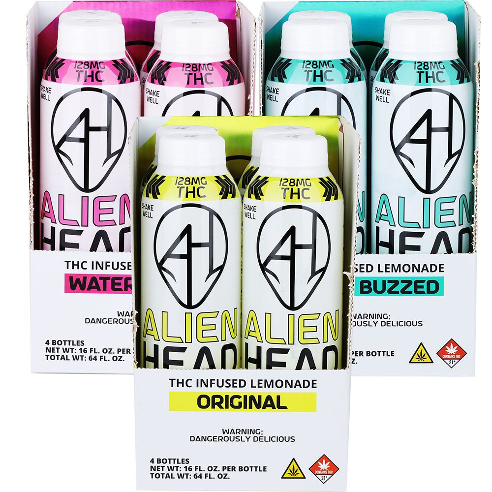 Alien Head D9 THC Lemonade | 16oz | 128mg | 4ct - Headshop.com