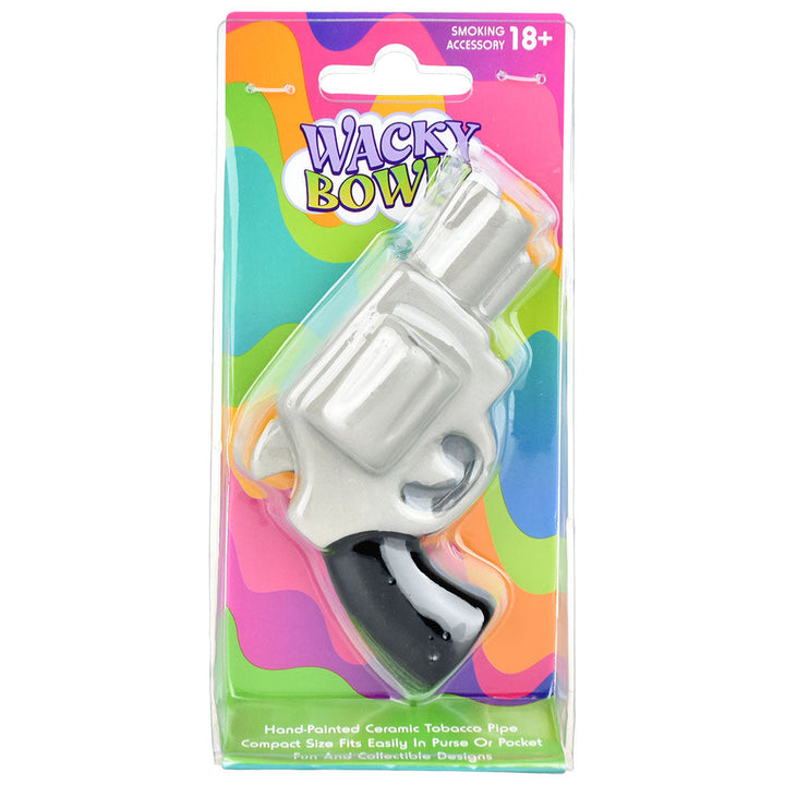 Wacky Bowlz Handgun Ceramic Pipe - 4.5" - Headshop.com