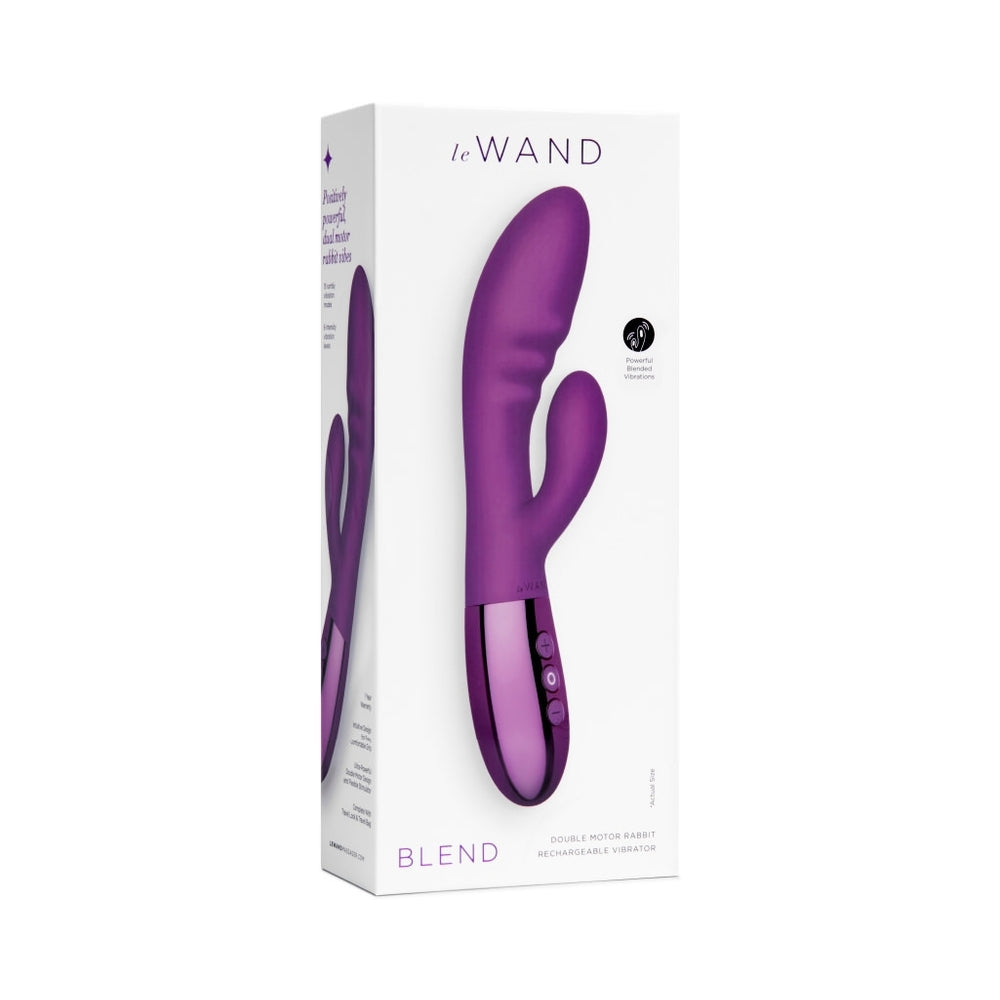Le Wand Blend Rechargeable Double-Motor Silicone Rabbit Vibrator Dark Cherry - Headshop.com