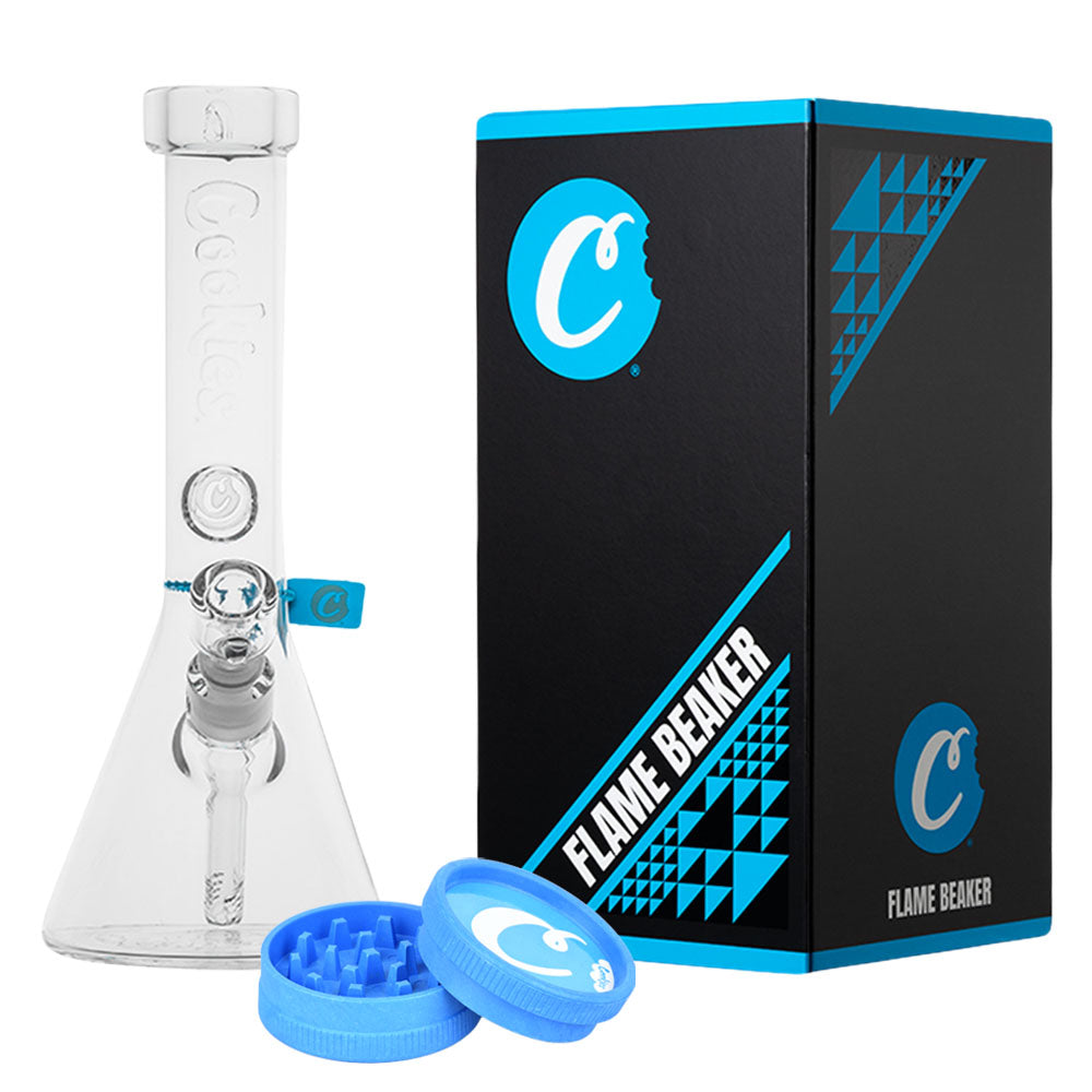 Cookies Flame Etched Glass Water Pipe - 13" / 14mm F - Headshop.com