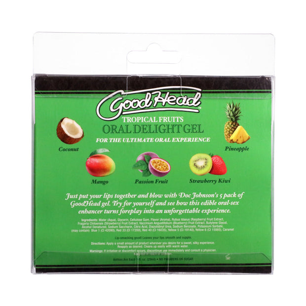 GoodHead Oral Delight Gel Tropical Fruits 5 Pack 1 oz. - Headshop.com