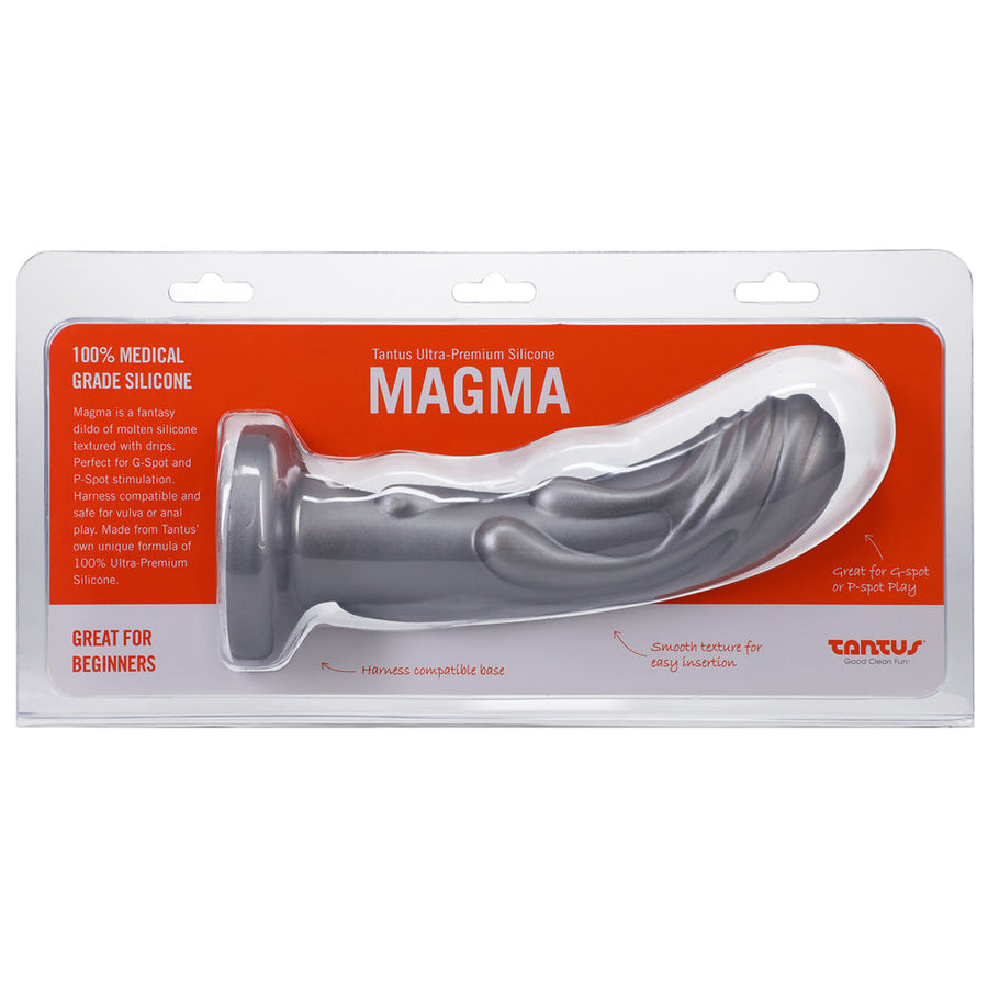 Tantus Magma 7 in. Fantasy Dildo Medium-Firm Silver - Headshop.com