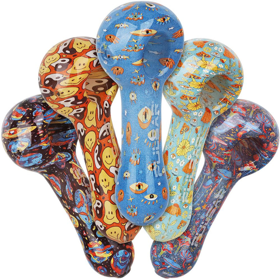 Pulsar Inside Print Glass Spoon Pipe | 5" - Headshop.com