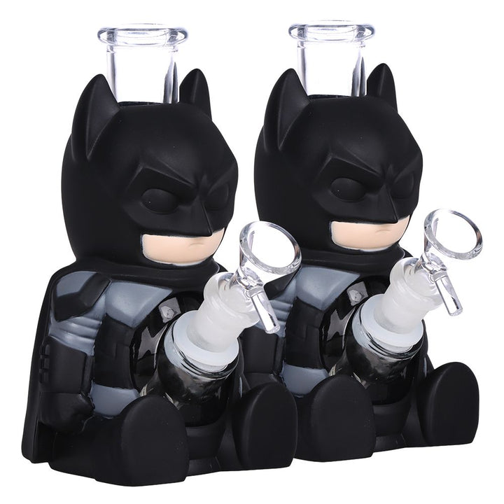 2CT BUNDLE - Batguy Glass & Vinyl Water Pipe - 7" / 14mm F