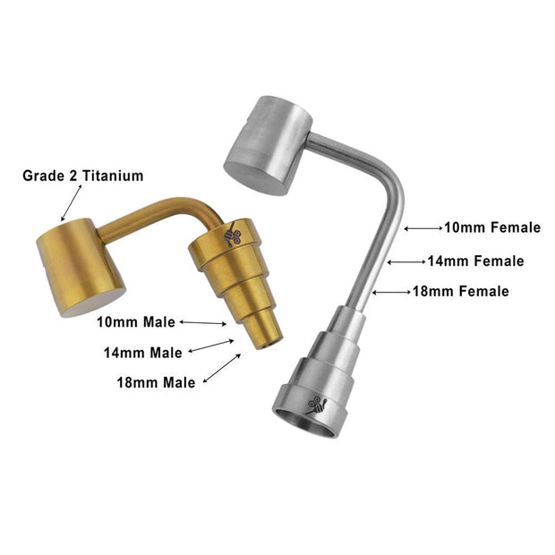 TITANIUM 6 IN 1 LONG NECK BANGER DAB NAIL - Headshop.com