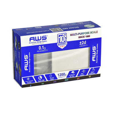 AWS AC Pro Series Digital Scale w/ USB Flashlight -1200g x 0.1g - Headshop.com