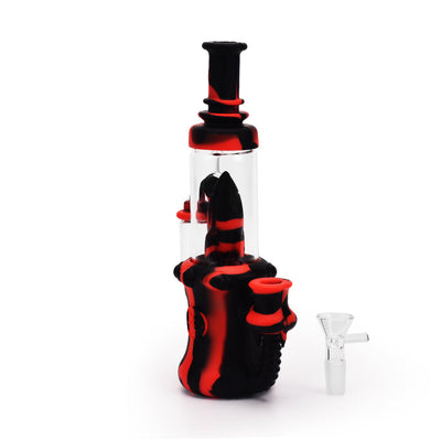 Ritual - 8.5'' Silicone Rocket Recycler - Black & Red - Headshop.com