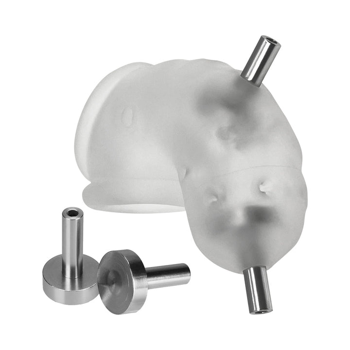OxBalls Airlock Electro Air-Lite Vented Chastity Clear Ice - Headshop.com