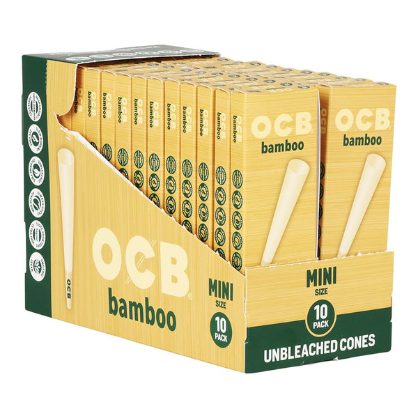 OCB Unbleached Bamboo Pre-Rolled Cones | 24pk Display