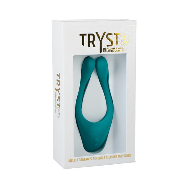 TRYST V2 Bendable Multi Erogenous Zone Massager with Remote Teal - Headshop.com