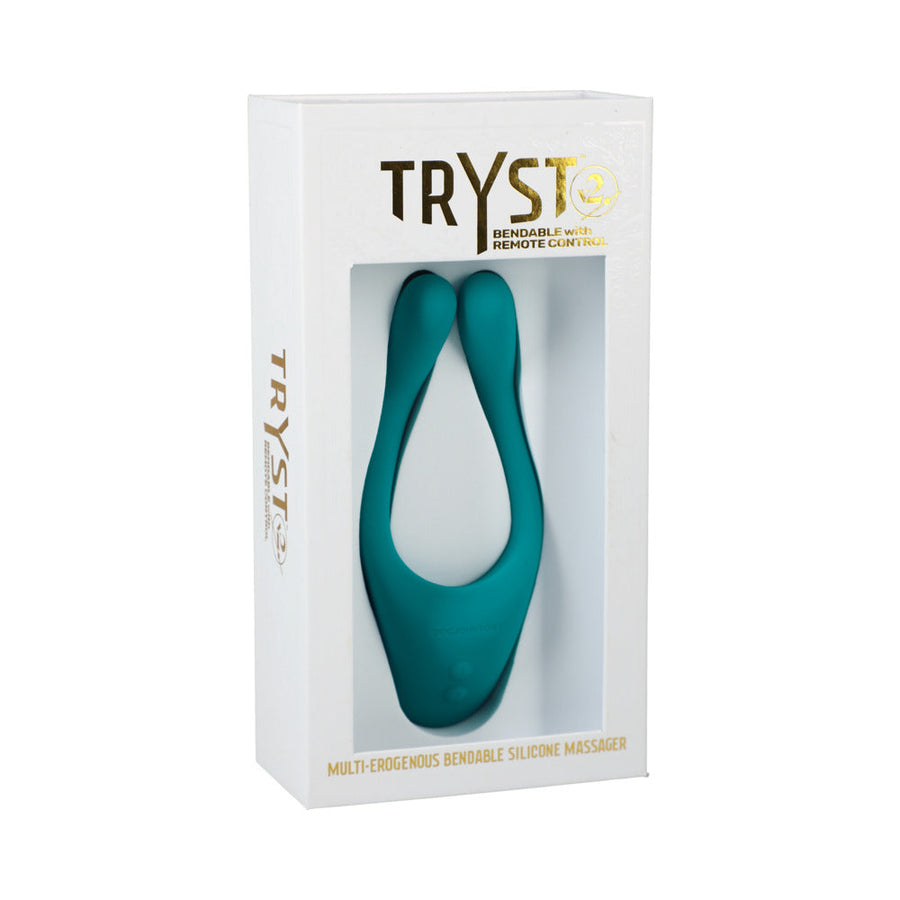 TRYST V2 Bendable Multi Erogenous Zone Massager with Remote Teal - Headshop.com