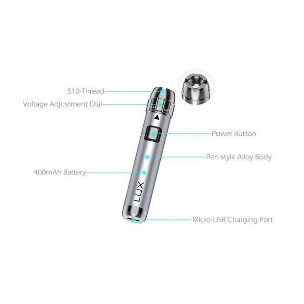 Yocan LUX 510 Battery | 400mAh | Assorted Colors | 20pc Display - Headshop.com
