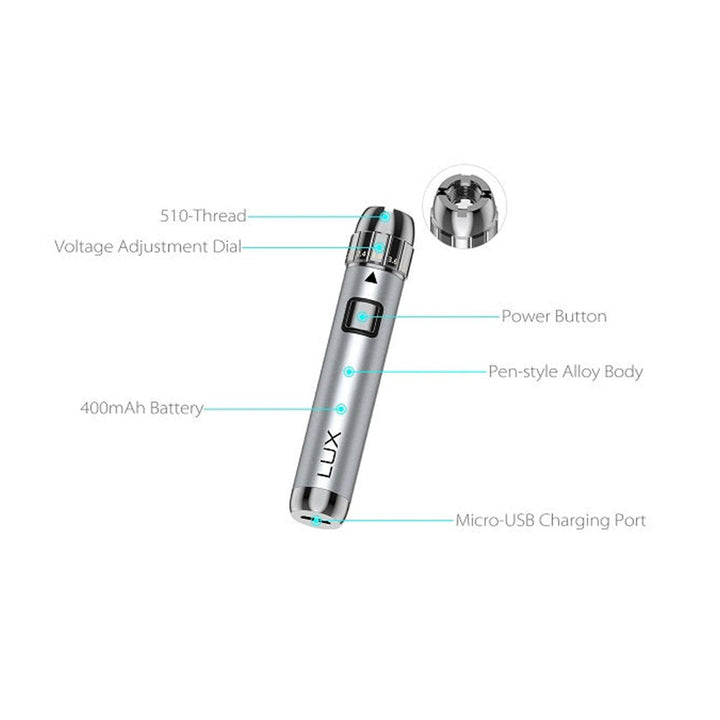 Yocan LUX 510 Battery | 400mAh | Assorted Colors | 20pc Display - Headshop.com