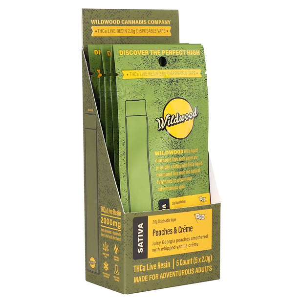 Wildwood Dispensary Grade Live Resin THCA Disposable | 2g | 5ct Displa Headshop.com Wildwood Dispensary Grade Live Resin THCA Disposable | 2g | 5ct Displa Headshop.com