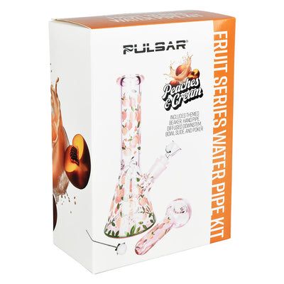 Pulsar Fruit Series Peaches & Cream Herb Pipe Glow Duo - 10" / 14mm F - Headshop.com