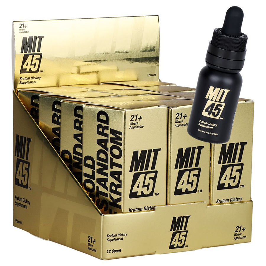 12CT DISPLAY - MIT45 Gold Liquid Kratom Shot - 125mg / 15ml - Headshop.com