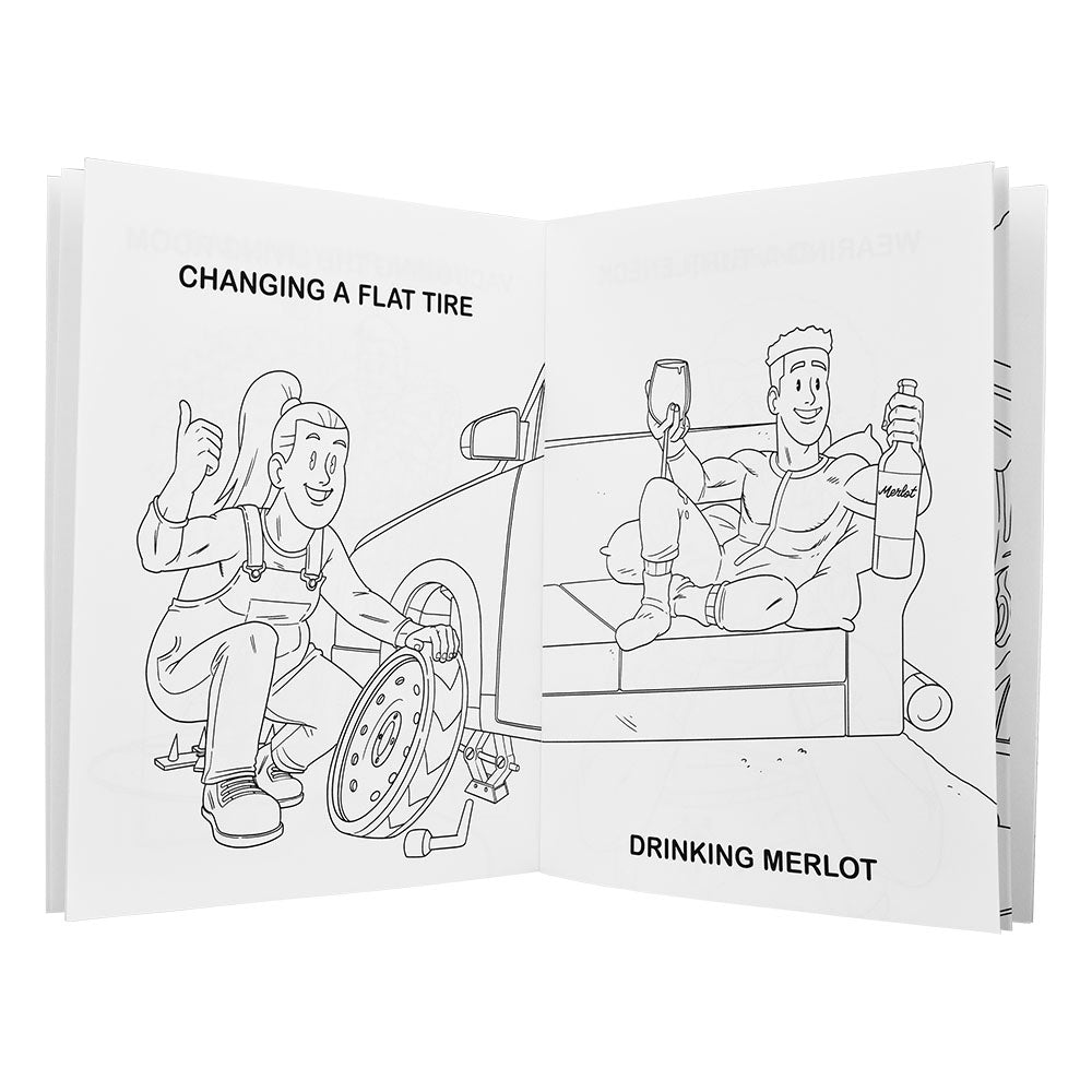 Wood Rocket Adults Doing Adult Shit Adult Coloring Book - 8.5"x11" - Headshop.com